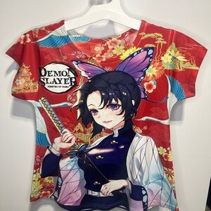 Demon Slayer Kpop Short Sleeve Polyester Graphic Print Tee Shirt